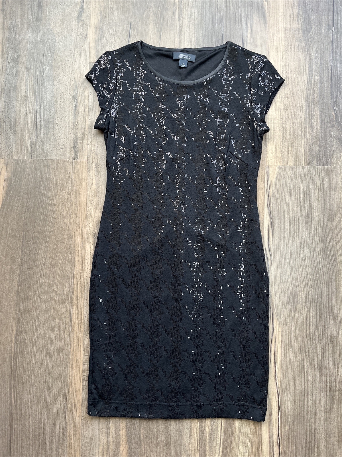 Dressbarn Collection Sequence T-shirt Dress Lined Comfy Stretch Black Size 4