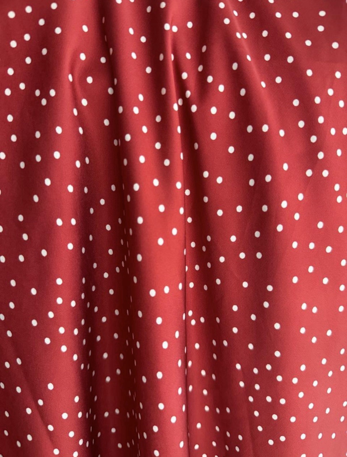Paper Heart Red/White Polka Dot Cowl Neck Midi Slip Dress S Side Slit