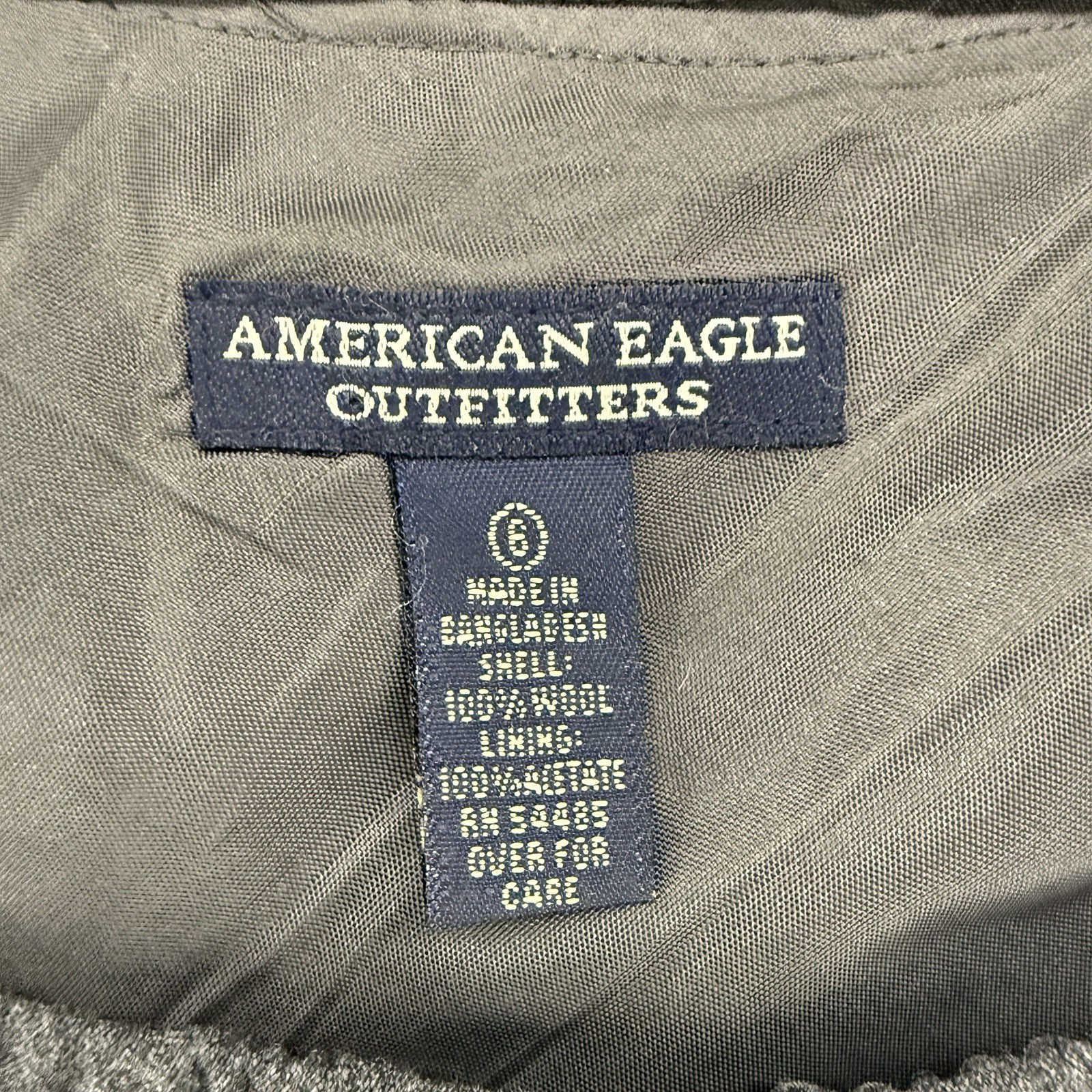 American Eagle Dress Womens 6 Gray 100% Wool Babydoll Old Money Classic Preppy