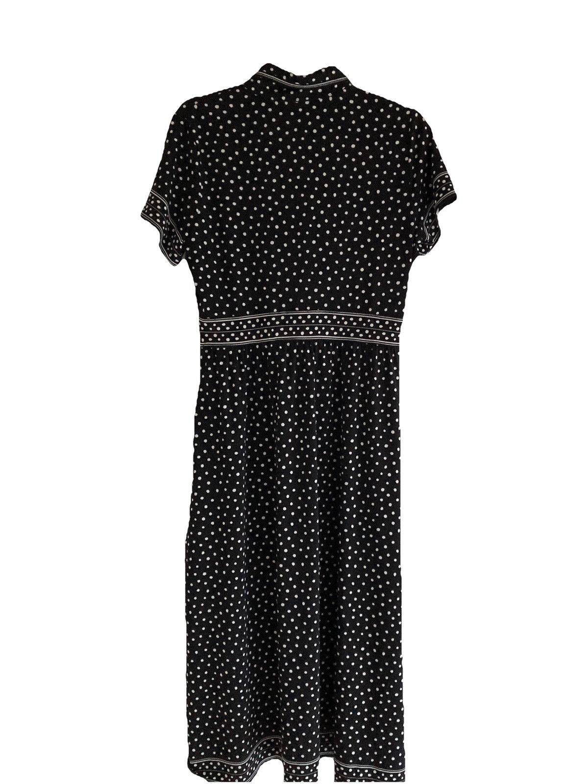 Max Studio Polka For Dress Fit Flare Pockets Size Small Chest 36” Midi