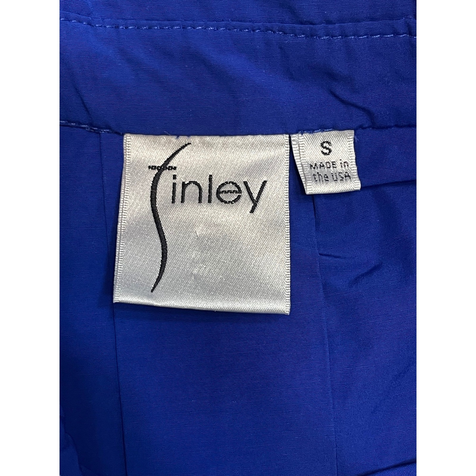 Finley Blue Techy Taffeta Button Down Shirt Dress Long Sleeve Pockets Small