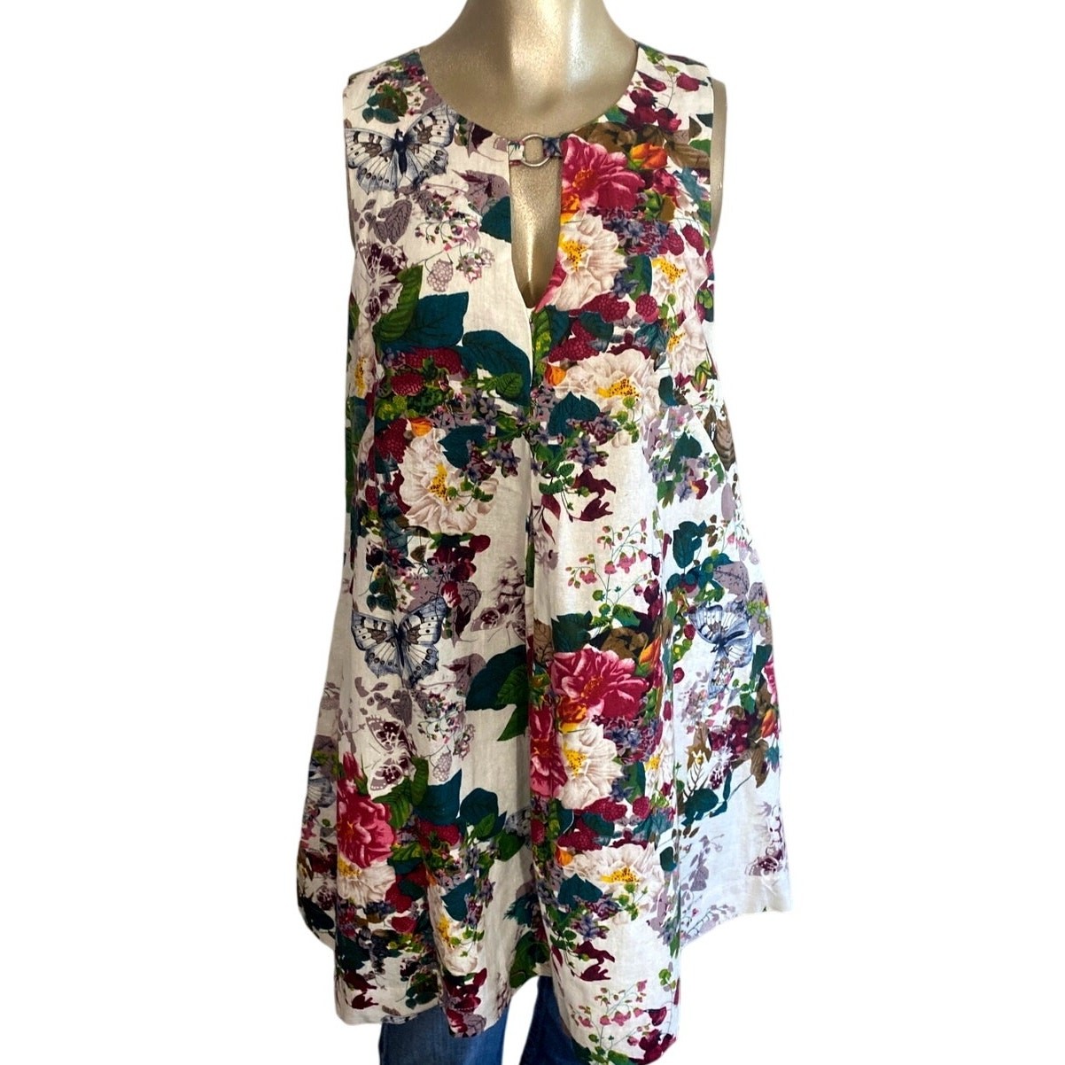UMGEE USA Dress Women Small Floral Butterfly Babydoll Mini Boho Fairy Cottage