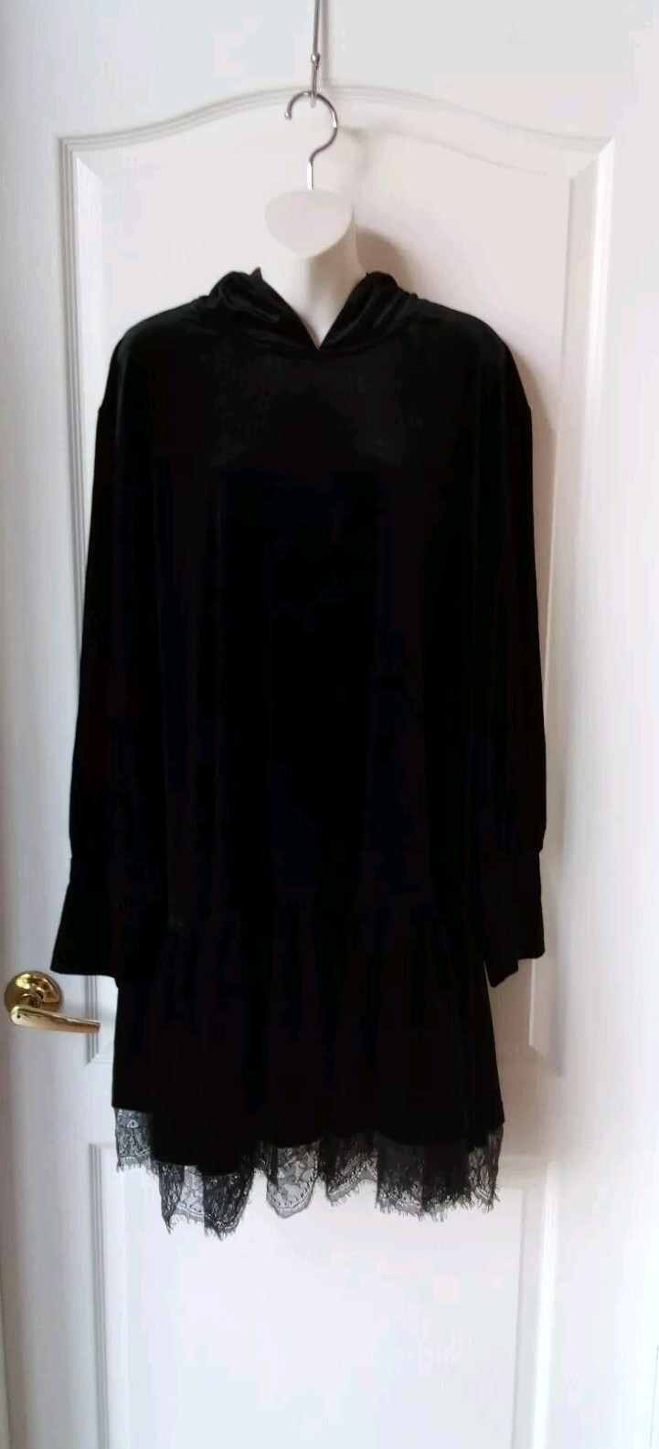 Black Milk Hooded Velor Black Long Sleeve Dress Women’s Size XL NEW WITH TAGS!!