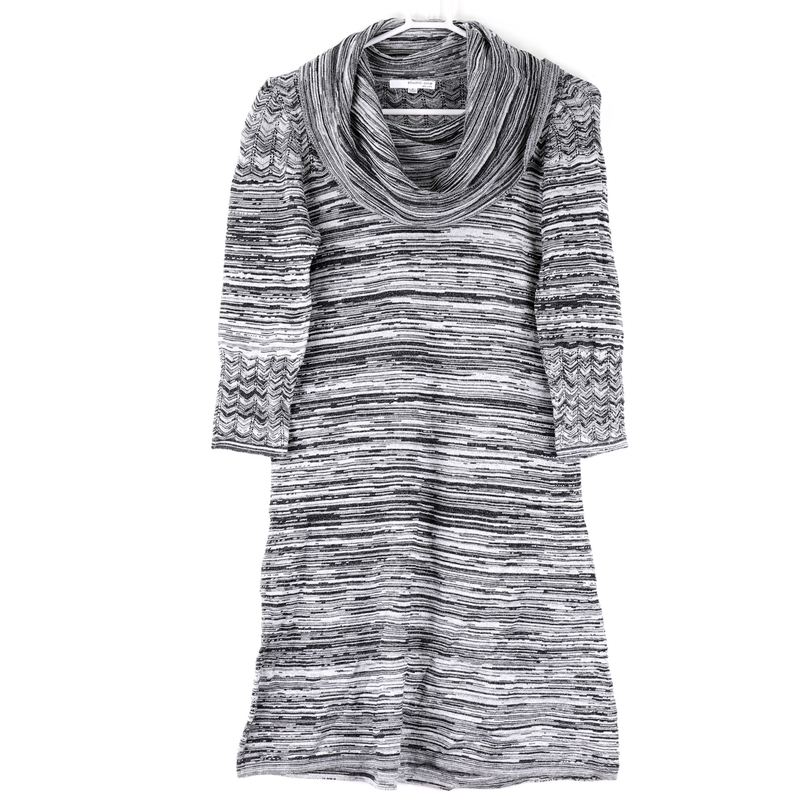 Studio One New York Women’s Cowl Verigated Stripe Sweater Dress, Large, $70