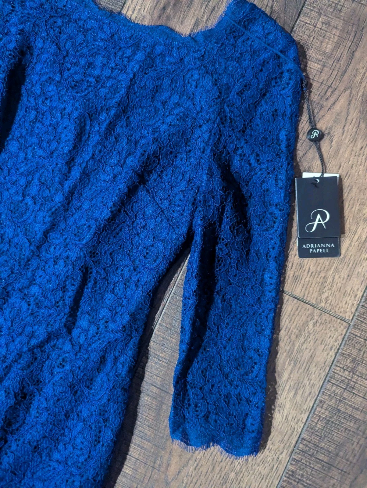 Adrianna Papell Royal Blue Lace Mini Dress Back Zipper Accent Sz 4 NWT Gorgeous