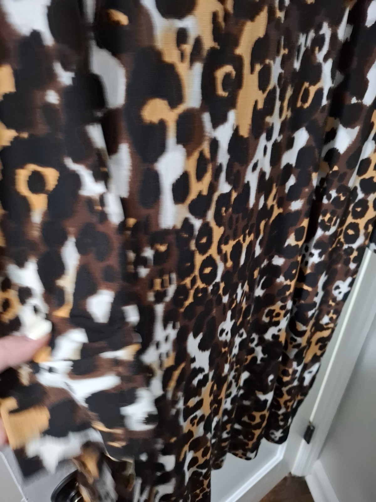 Dennis by Dennis Basso Leopard Animal Print Wrap V-Neck Midi Dress 1X