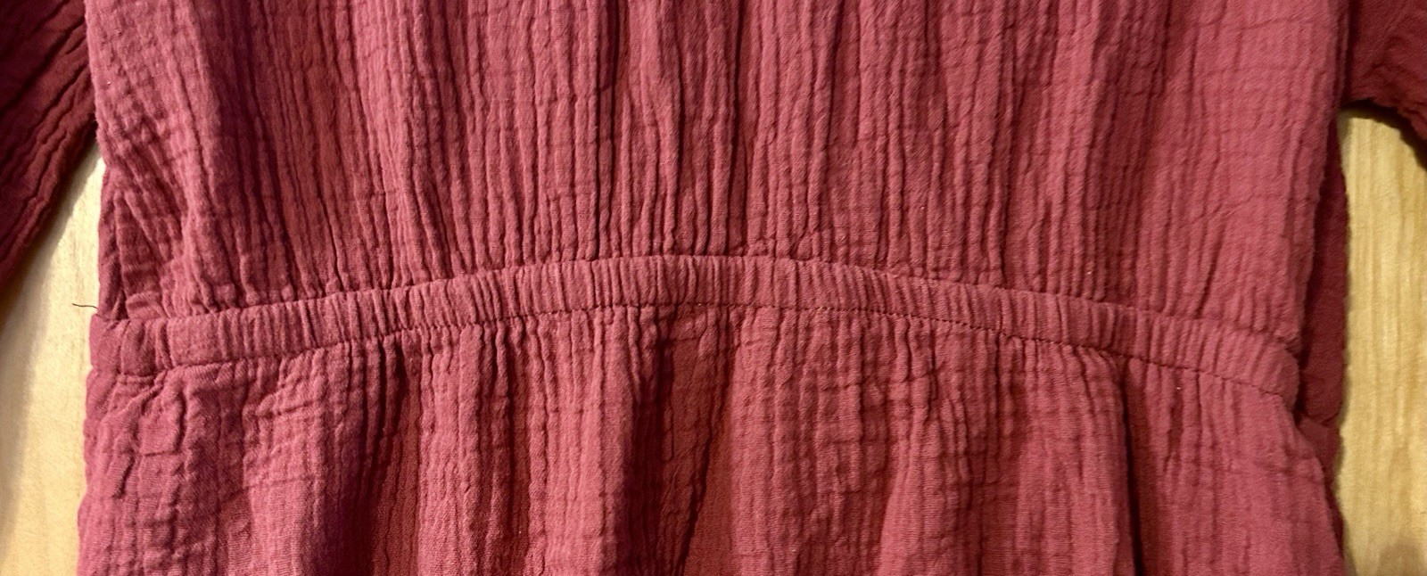 Very J Dress L Rust Cool Gauze Lined Cotton