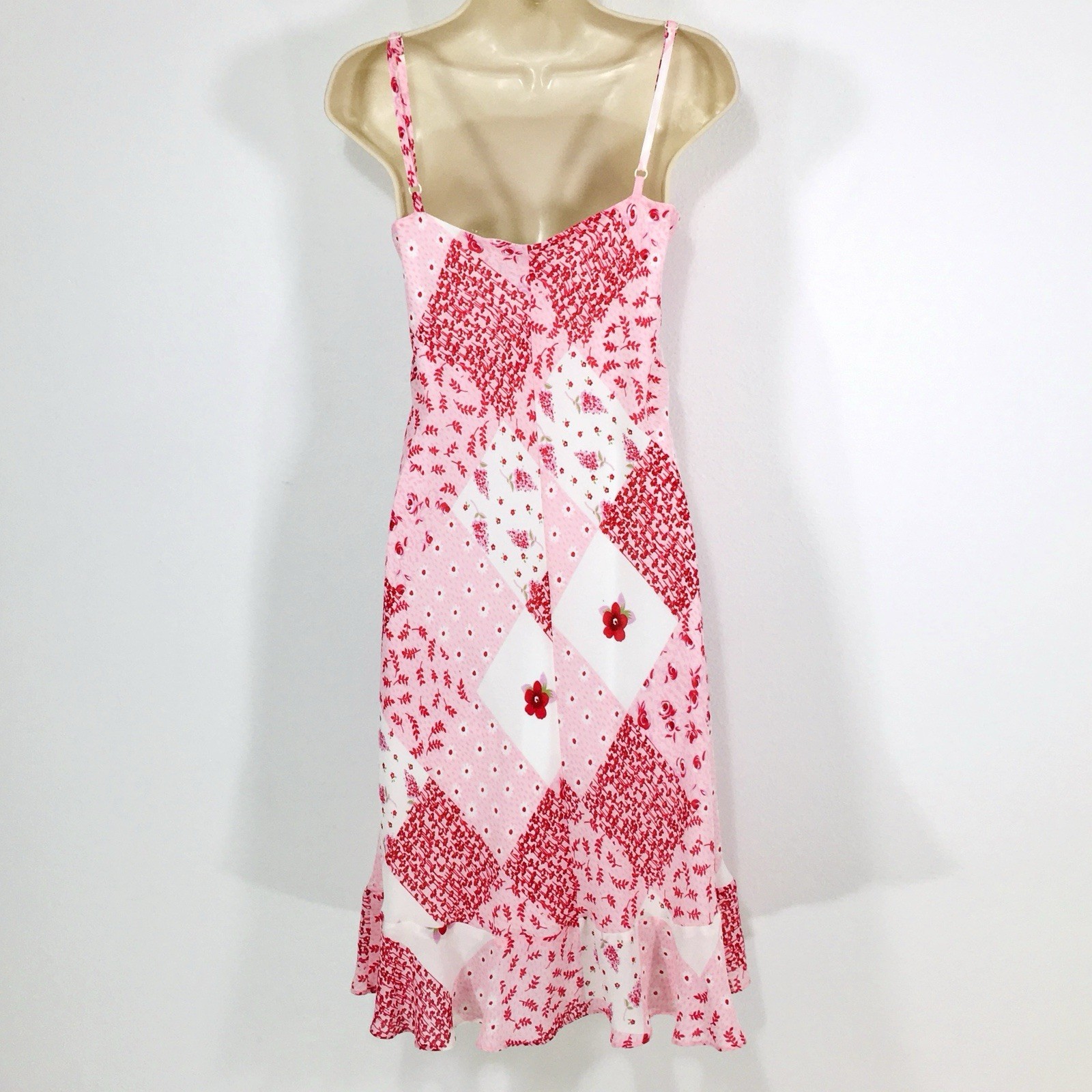Vtg Jonathan Martin Floral Patchwork Slip Dress Sz 13 Cottagecore Fairy Whimsy