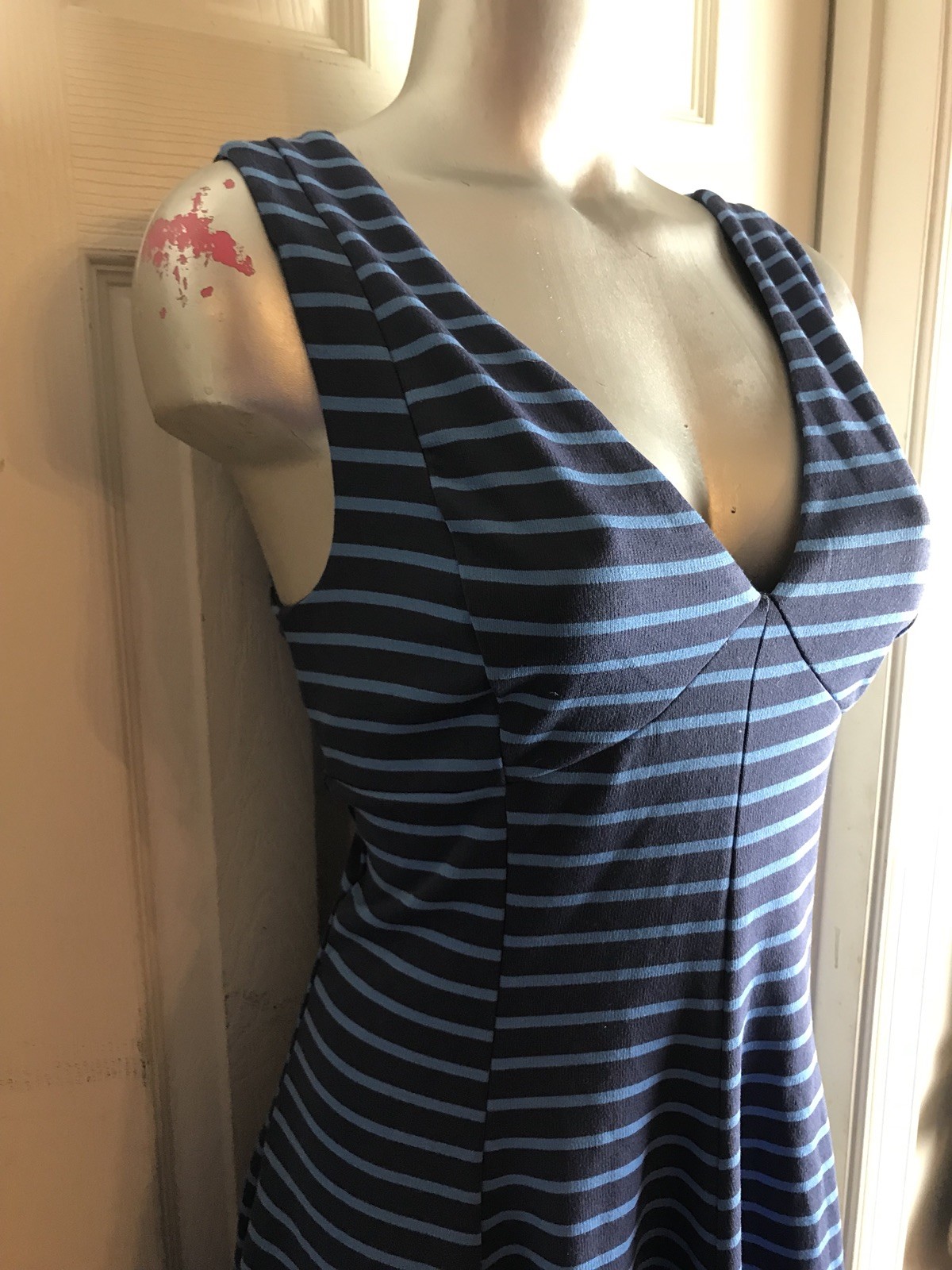 NEW Peter Som for Design Nation Blue Striped A-Line Dress Size 8