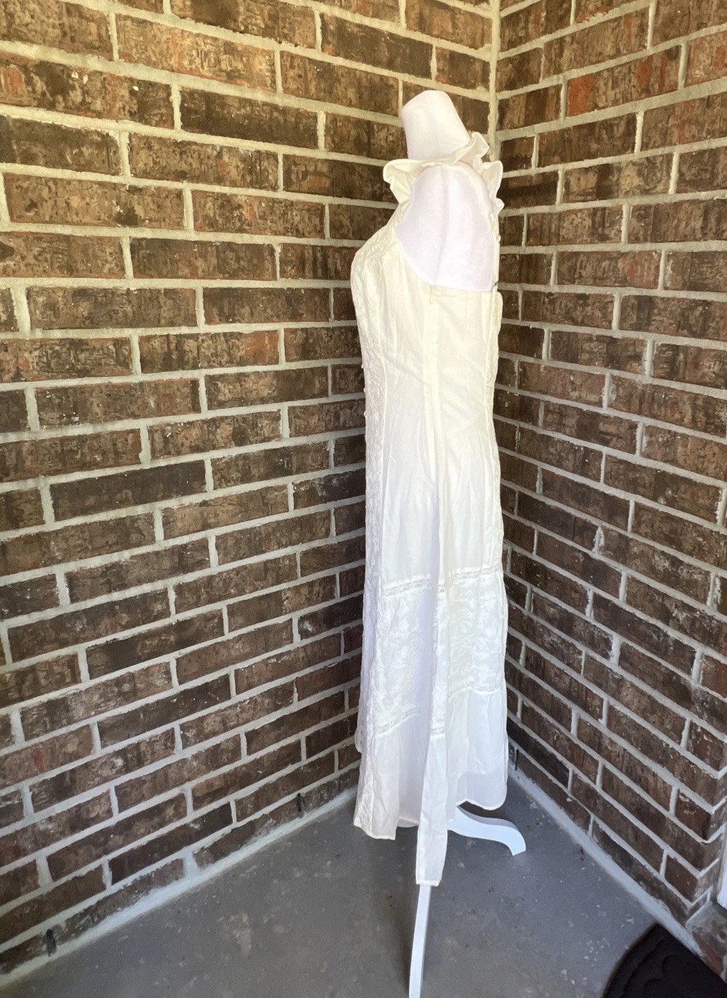 Lost + Wander Sundrenched Midi Dress Off White Cottage Core Small Bohemian