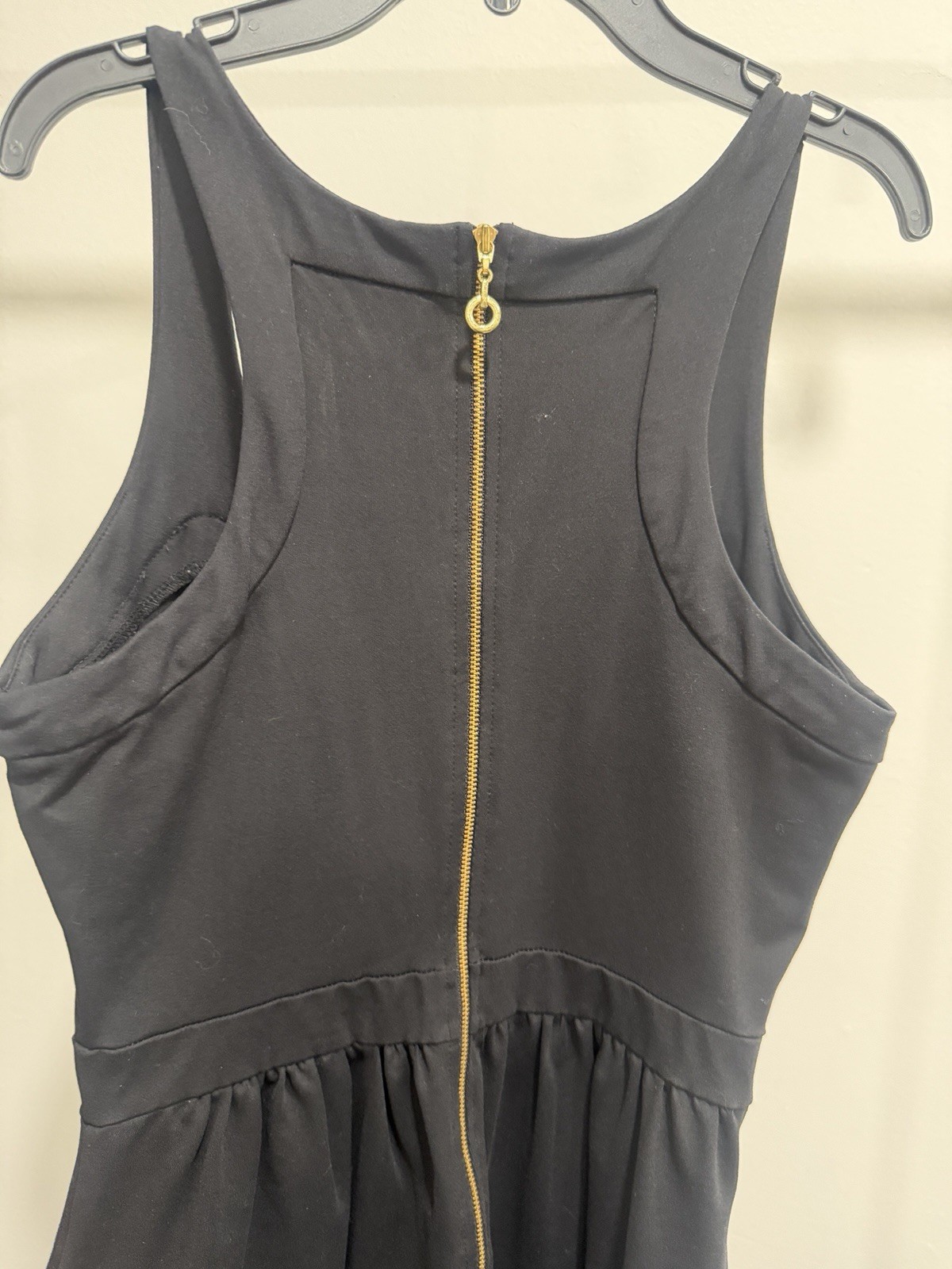 Cynthia Rowley Black Scoop Neck Sleeveless Zip Back Pockets Short Dress US M