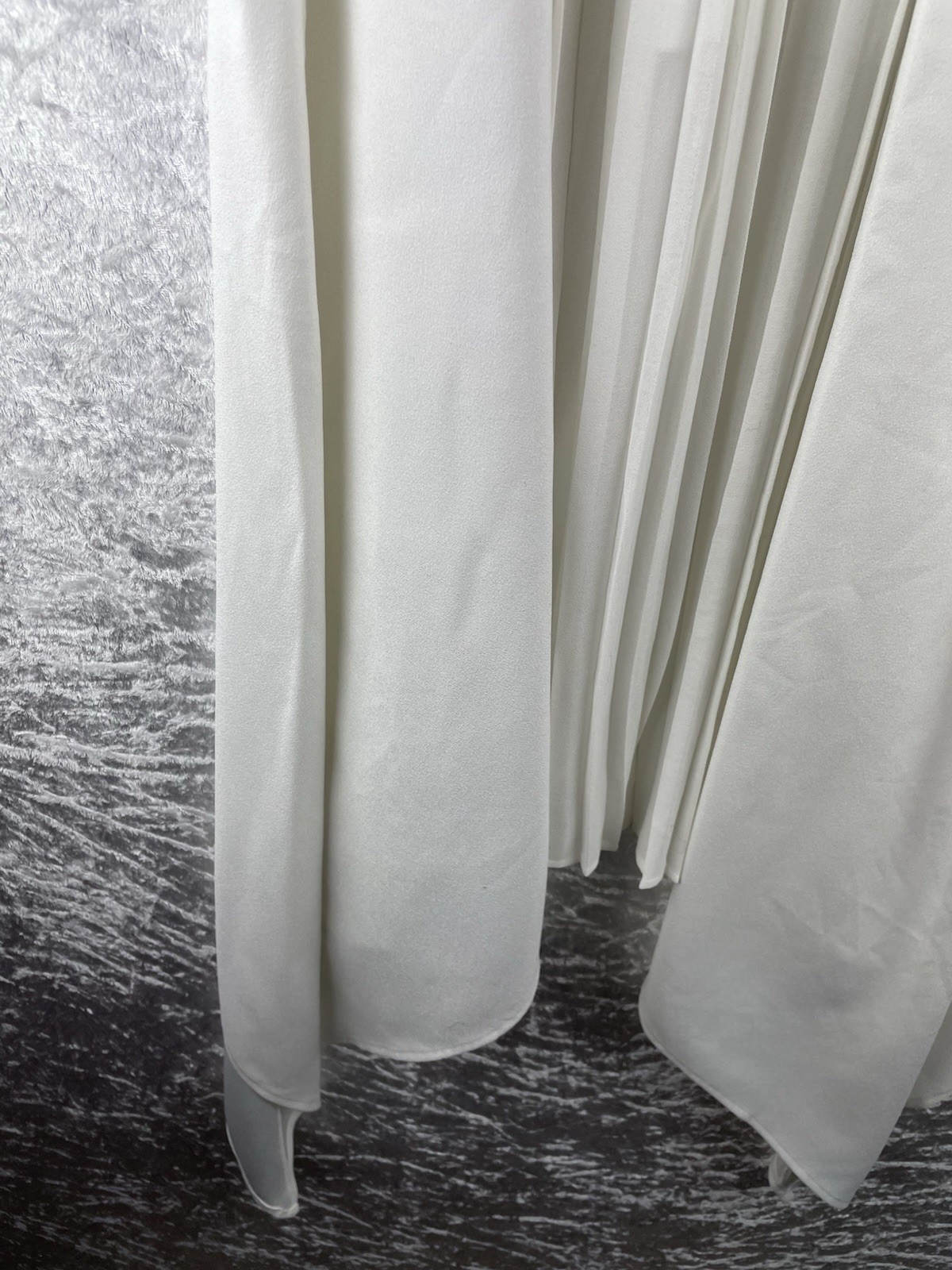 Miss Selfridge Y2K Size 12 Cream / White Handkerchief Hem Floaty Dress Pleated