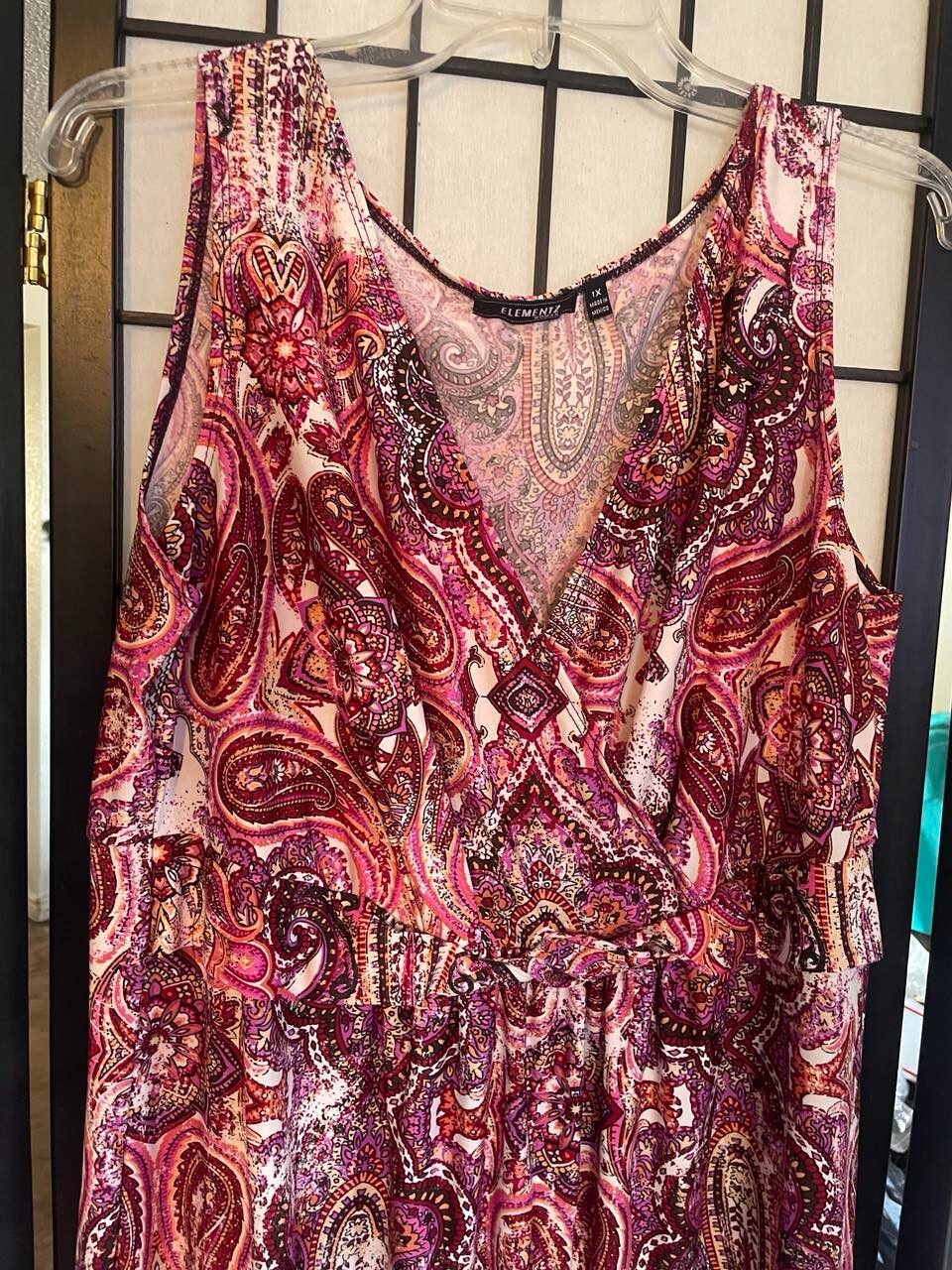 EUC Elementz Woman Paisley Print Maxi Dress size 1X