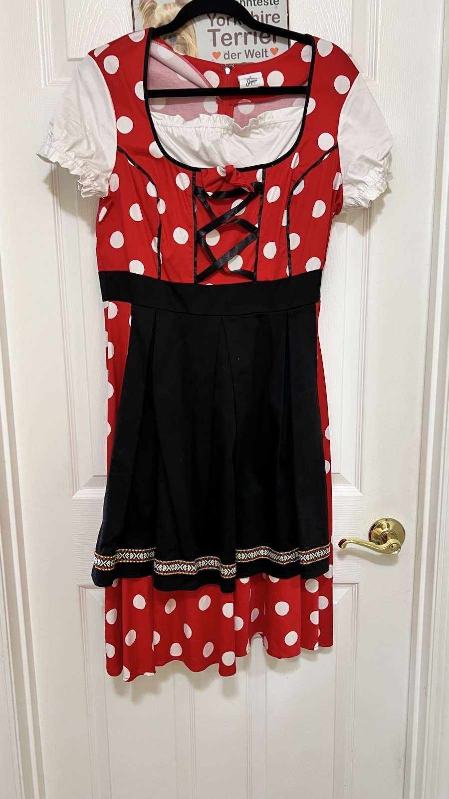 Disney Minnie Mouse Polka Dot Germany Dirndl Dress Women’s Large