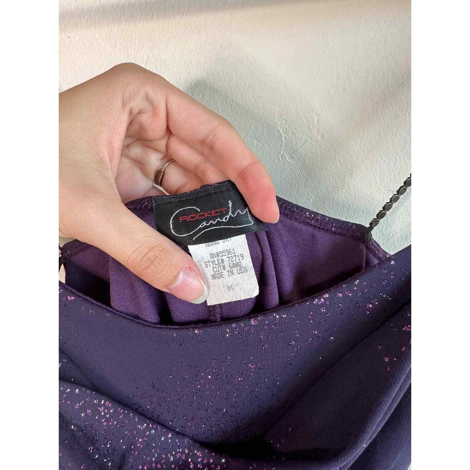 Candy Rocket Purple Glitter High Low Dress