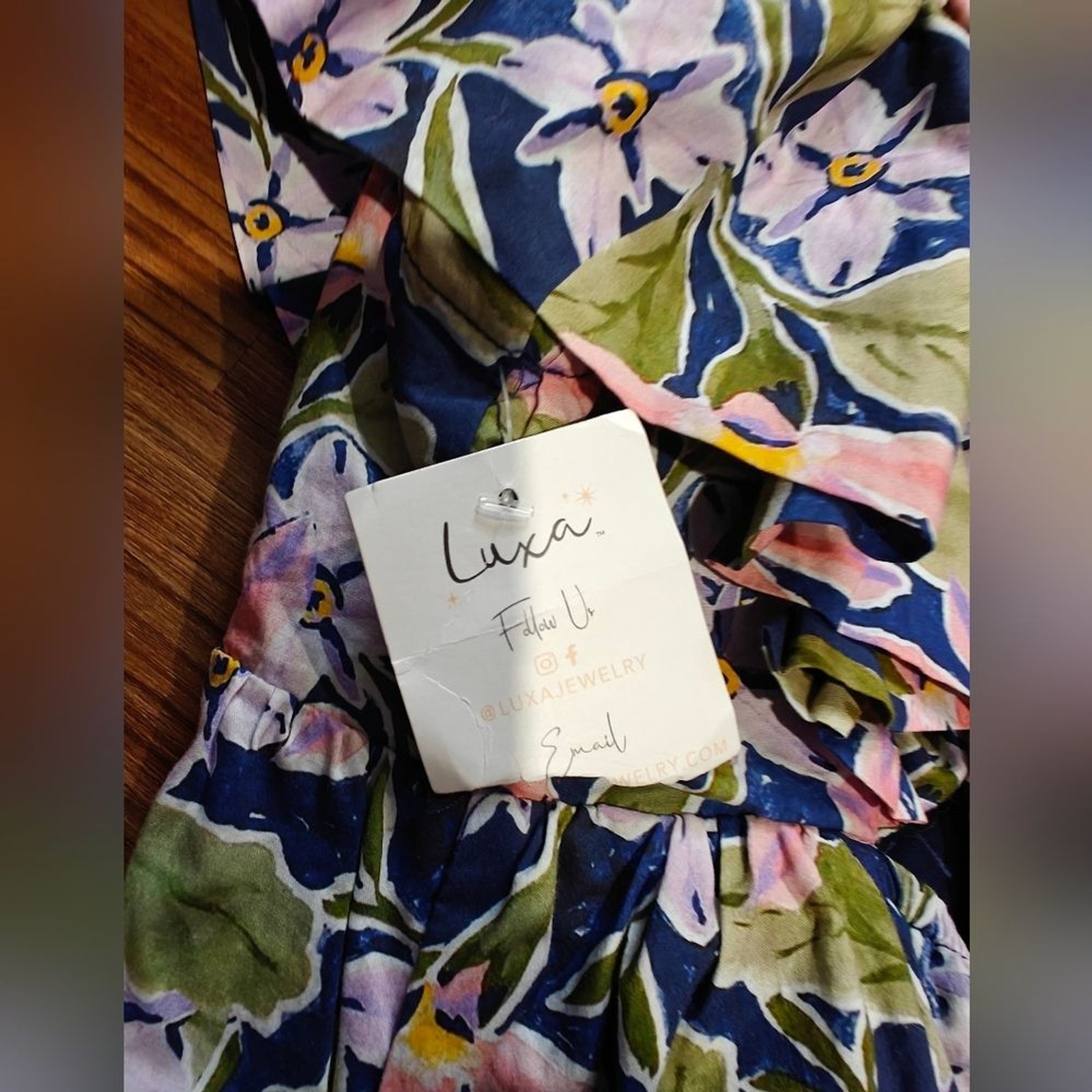 Storia Floral Backless Tie Mini Dress – Blue/Pink