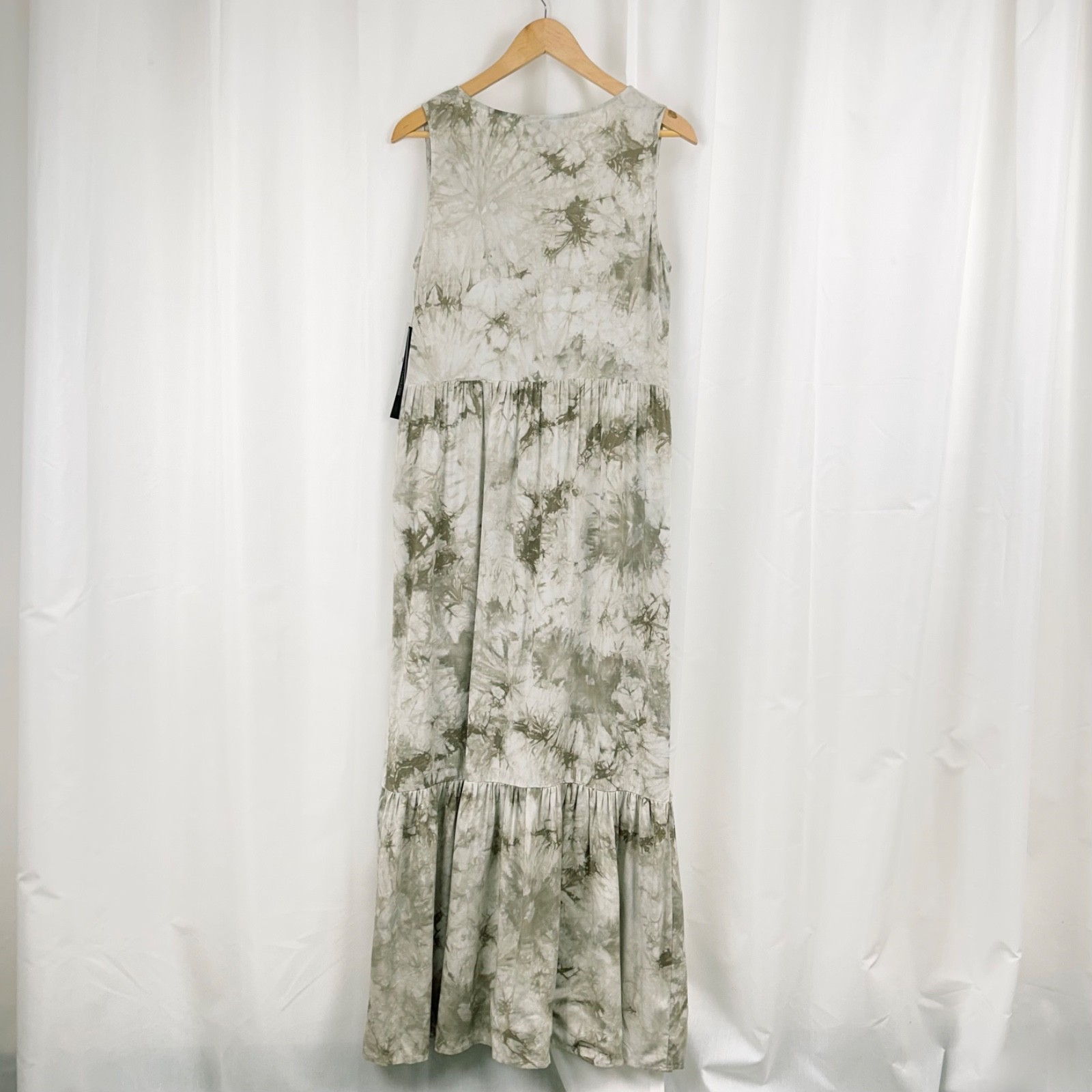 Tribal Brand Sleeveless 3-Tiered Boho Maxi Dress “Fern” Tie Dye XS