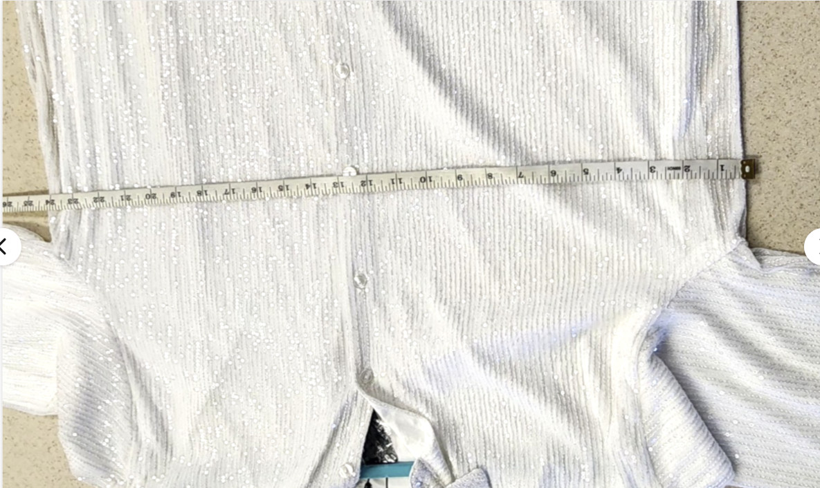 ✨ White Sequin Button-Up Blouse | Long Sleeve Collared Shirt | Elegant Sparkle