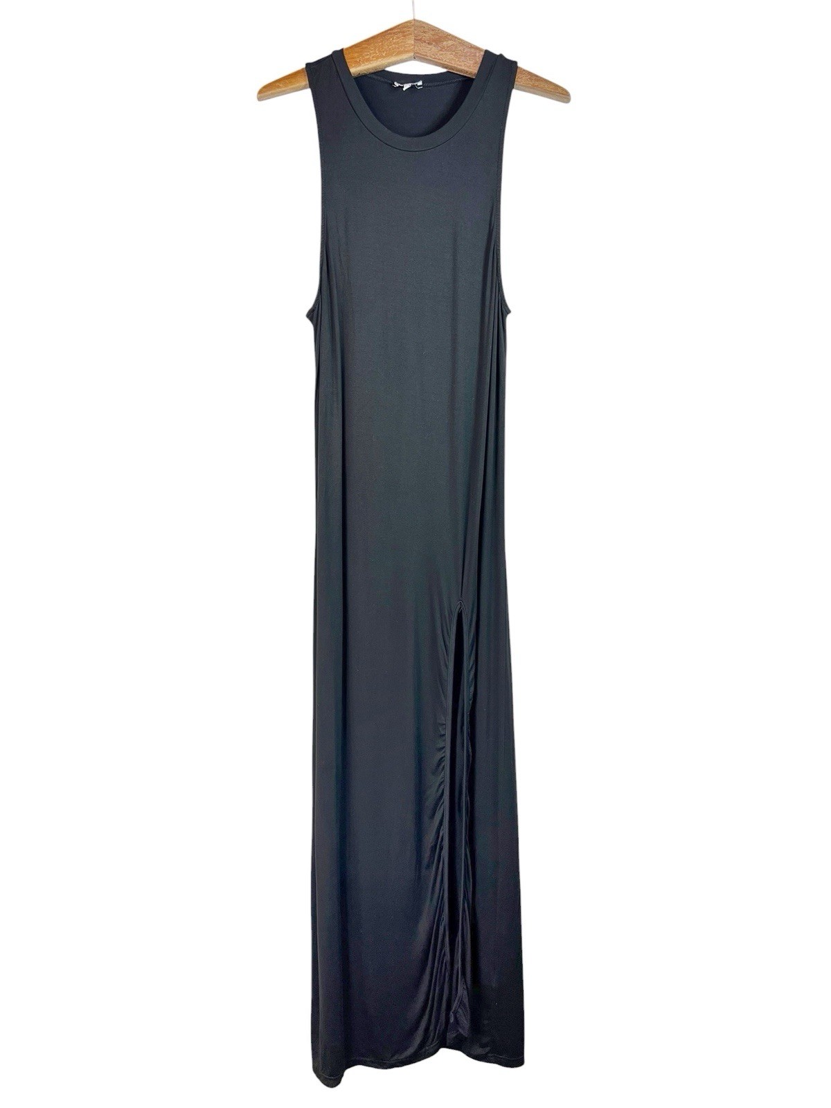 Tobi Black Long Maxi Slit Dress Size M Boho Minimalist Capsule Sleeveless