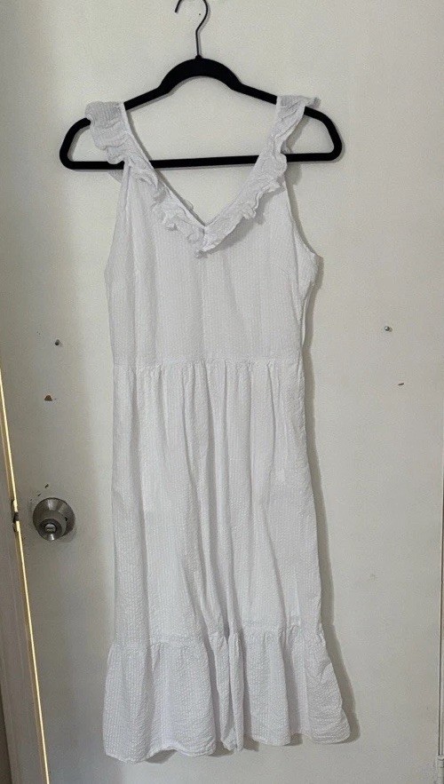 Vineyard Vines For Target White Seersucker Midi Dress Size Small