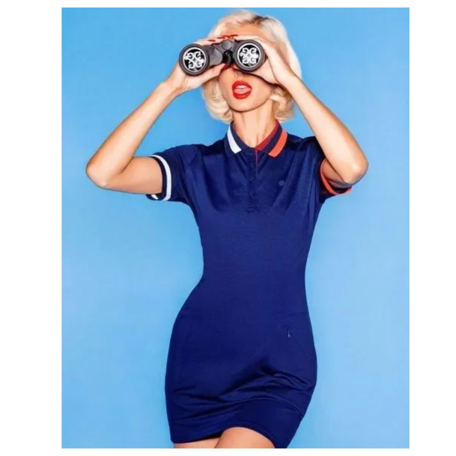 G/Fore Contrast Collar Polo Dress Size Large