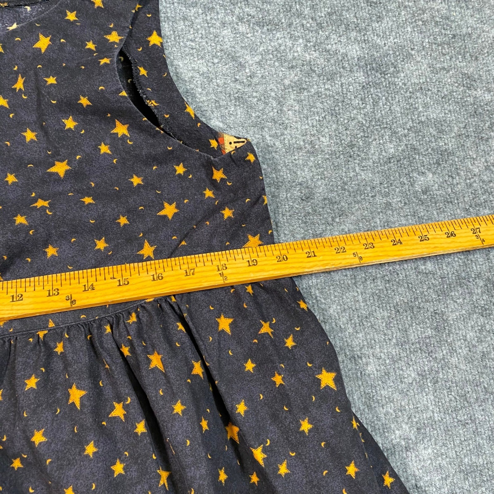 Halloween Witch Star Moon Button Front Jumper Dress Black Orange Midi XL