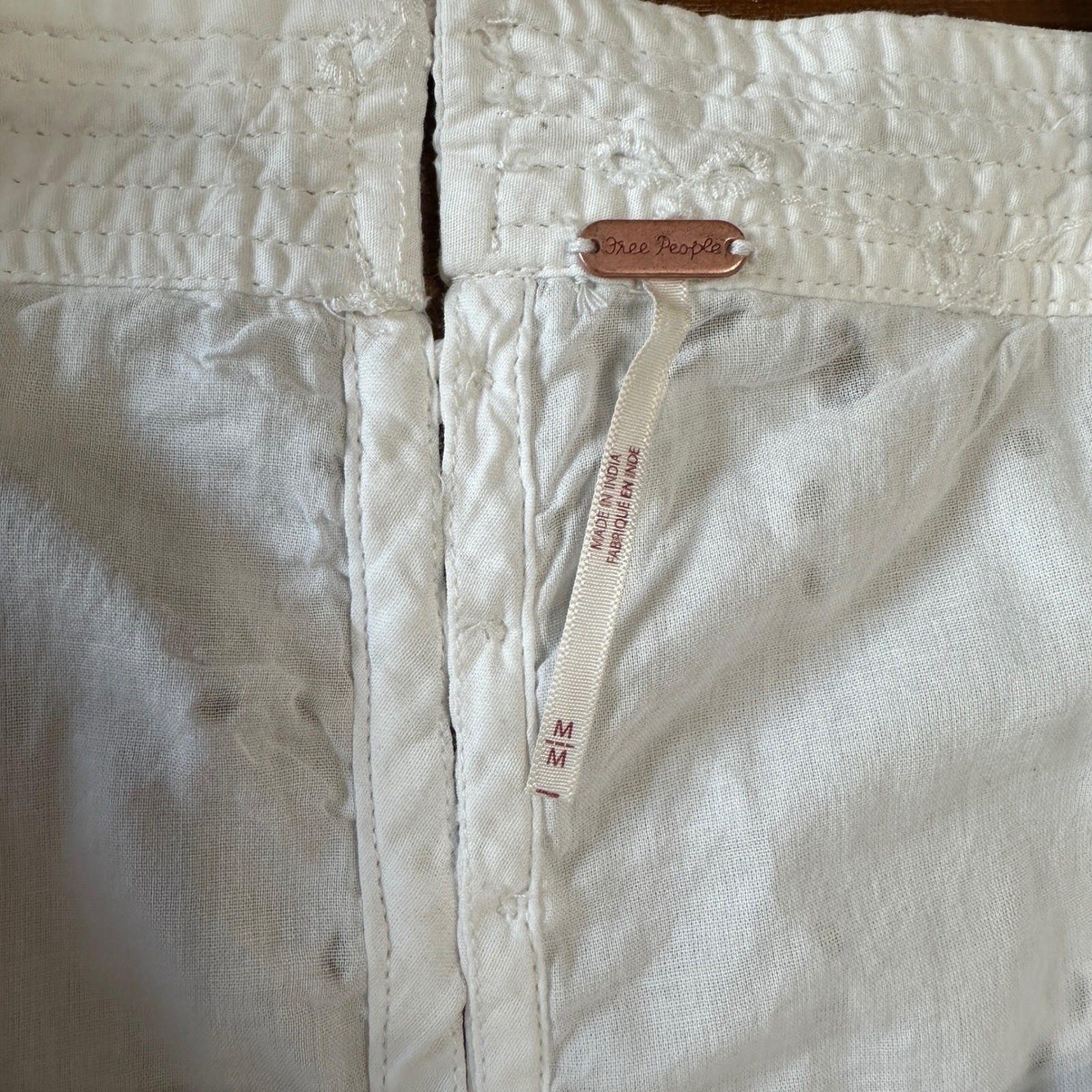 Free People Primavera Eyelet White Lace Midi Dress Medium Coastal Clean Girl