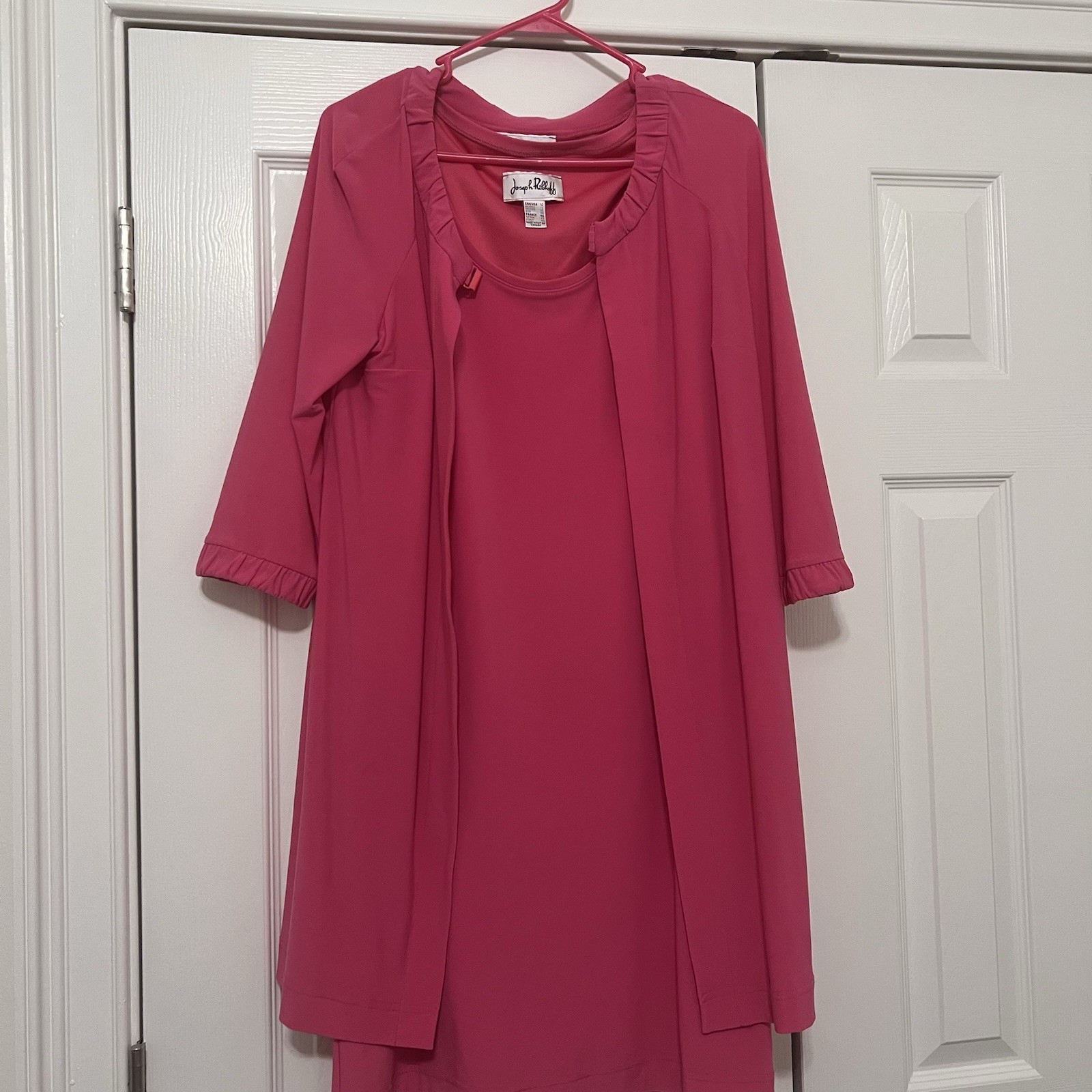 Joseph Ribkoff Vintage Pink Dress Set with Matching Jacket Size 10