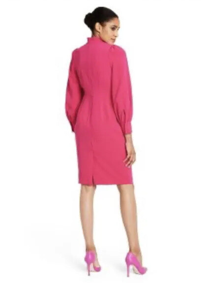 Sergio Hudson x Target Dress Size Medium Pink Vibes Balloon Sleeve Midi NWT