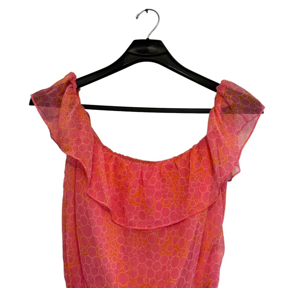 Amanda Uprichard Clarabelle Bubble Mini Dress Pink Off Shoulder Large