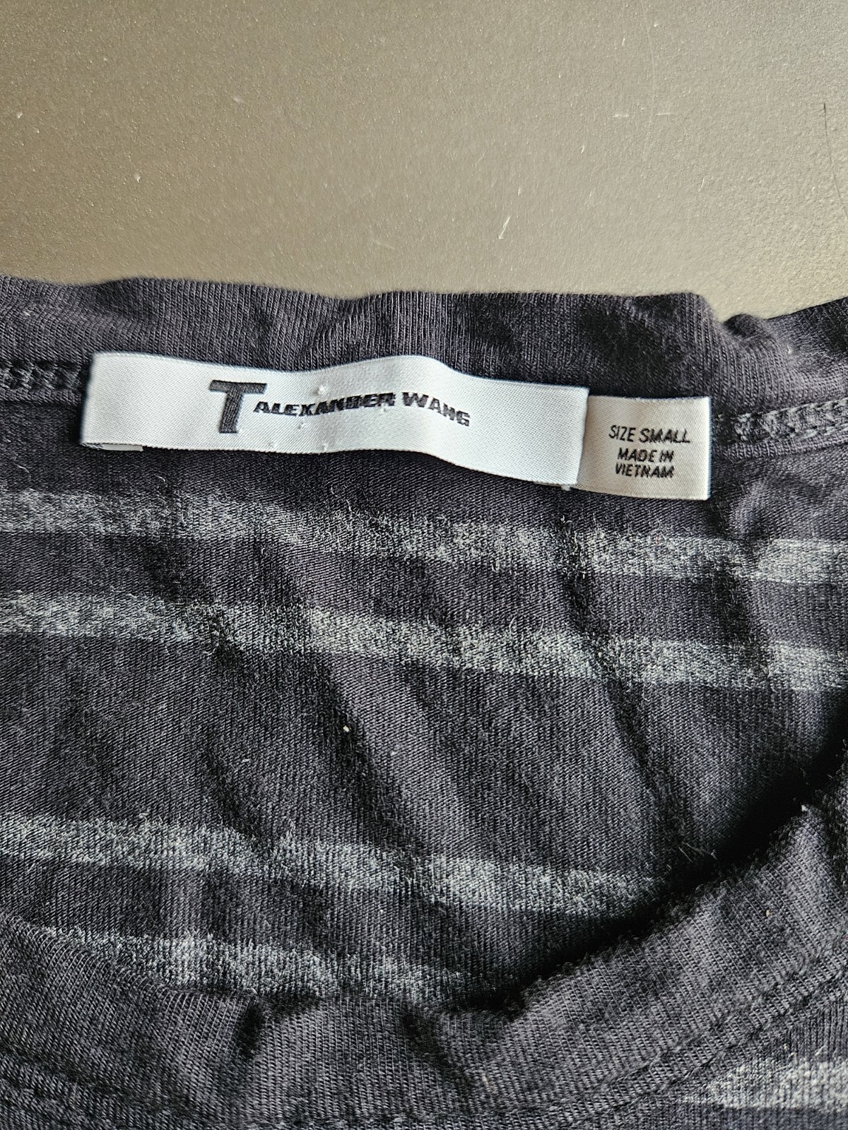 Alexander Wang Black And Gray Striped Long Sleeved Dress Size Small