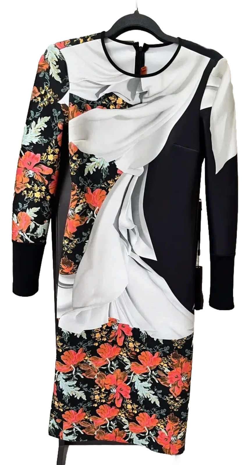 A MUST SEE Clover Canyon Womens Long Sleeves Multicolor Slits Midi Dress S EUC