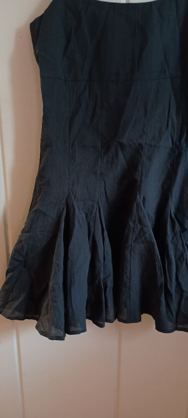 American Eagle Black Cotton Pleated Mini Dress XXS NWOT