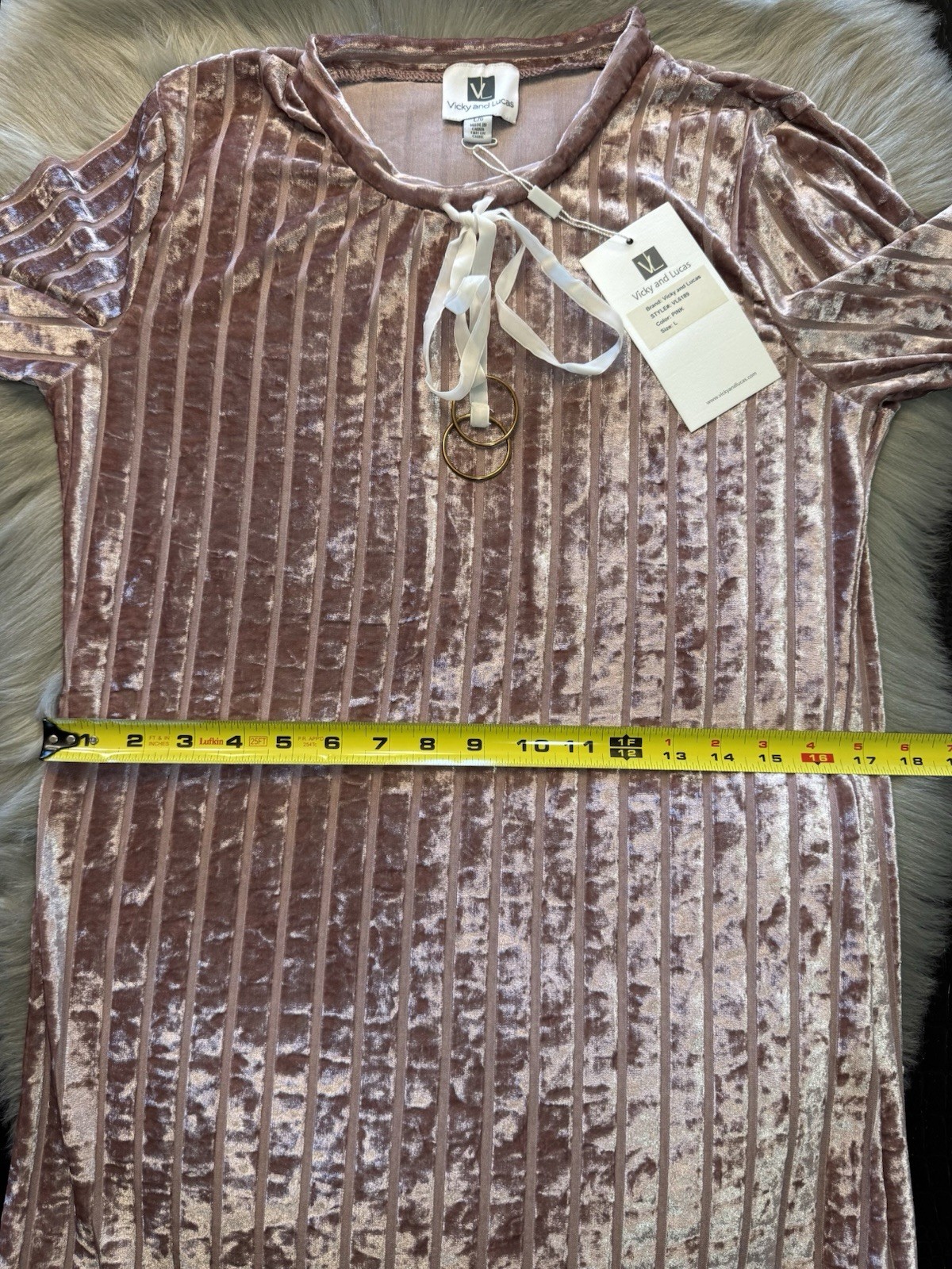 NWT Vicky And Lucas Pink Velvet Midi Mermaid Dress White Polka Dot Tulle Large