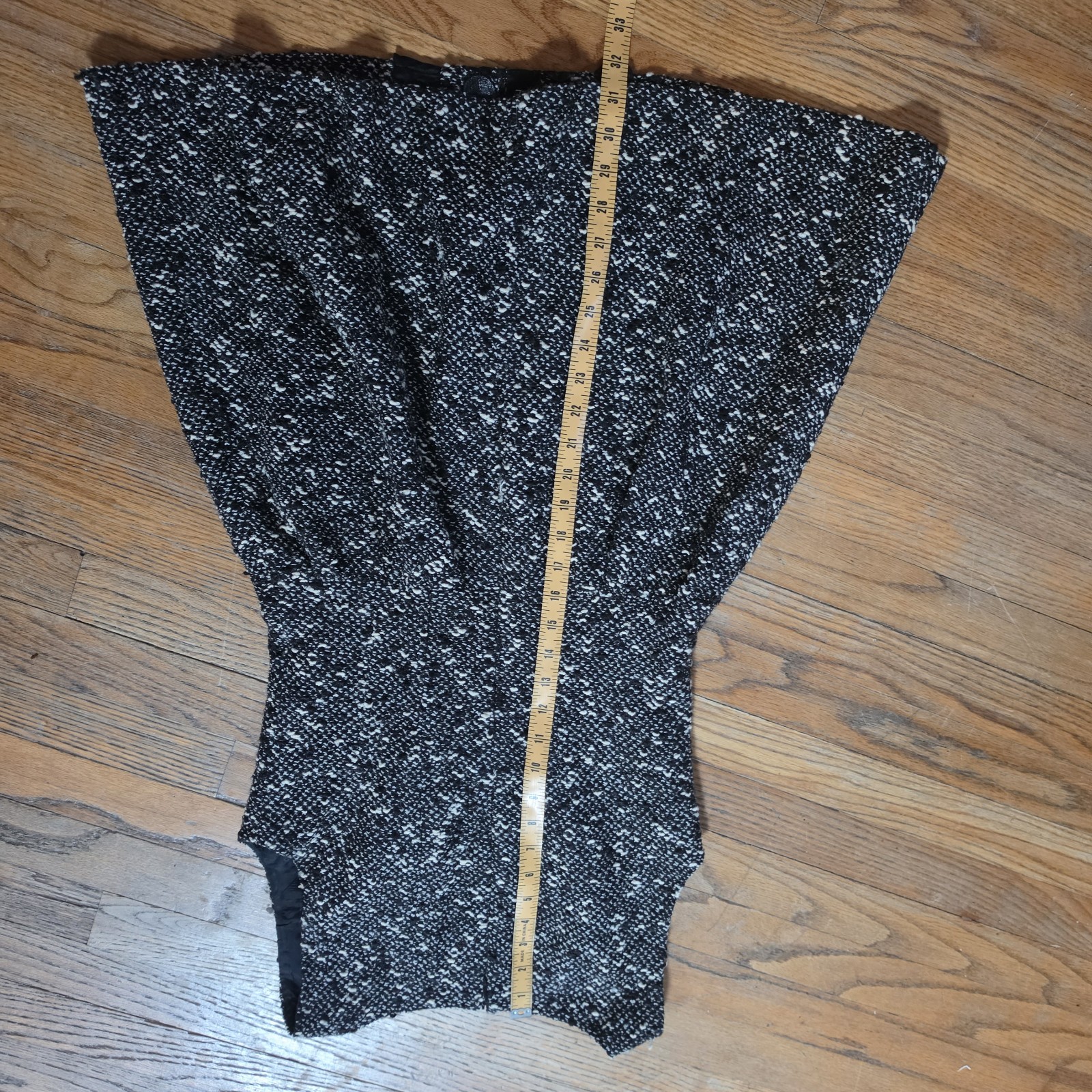 Nanette Lepore Tweed A-Line Sleeveless Dress Lined Ruffle Scoop Black/White 4