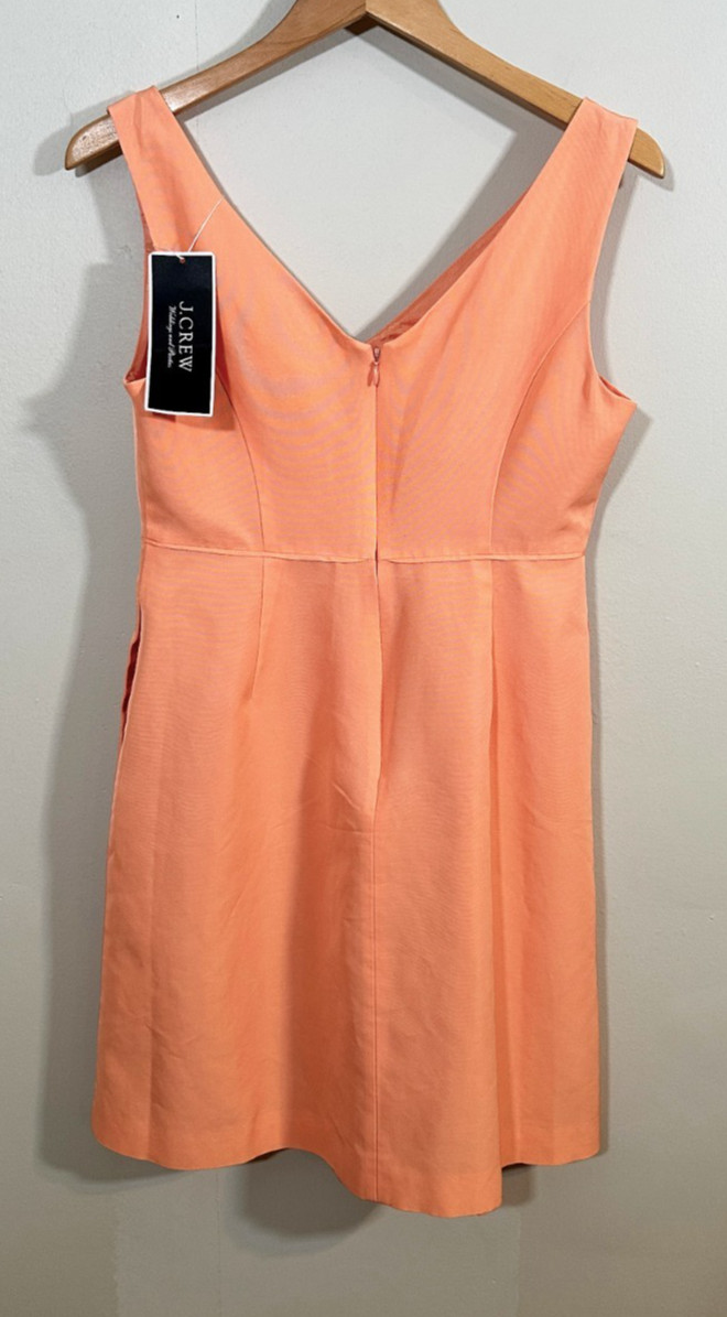 NWT JCREW Faille Sleeveless KAMI Bridesmaid Dress Size 8 Tangerine Fit & Flare