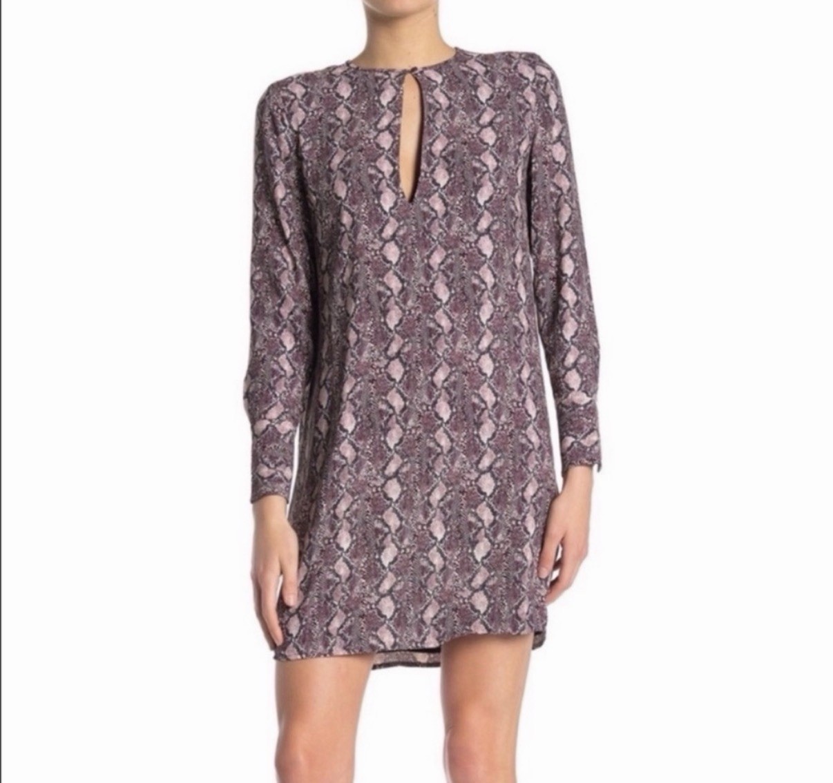 Equipment Bonnie Snake Print Keyhole Shift Dress Small
