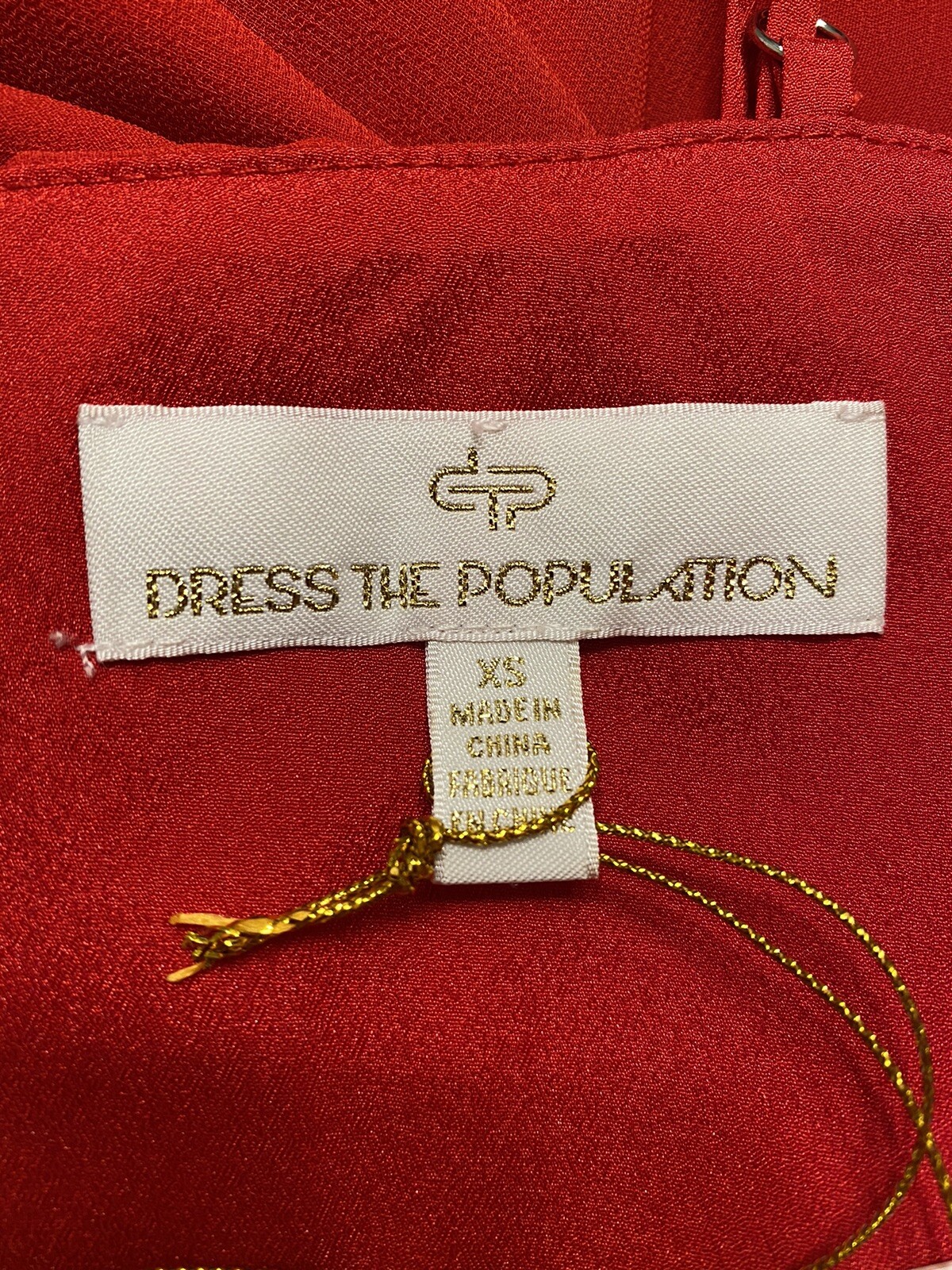 Dress The Population Size XS Cambria Red Maxi Slit Cutout Evening Gown Dress