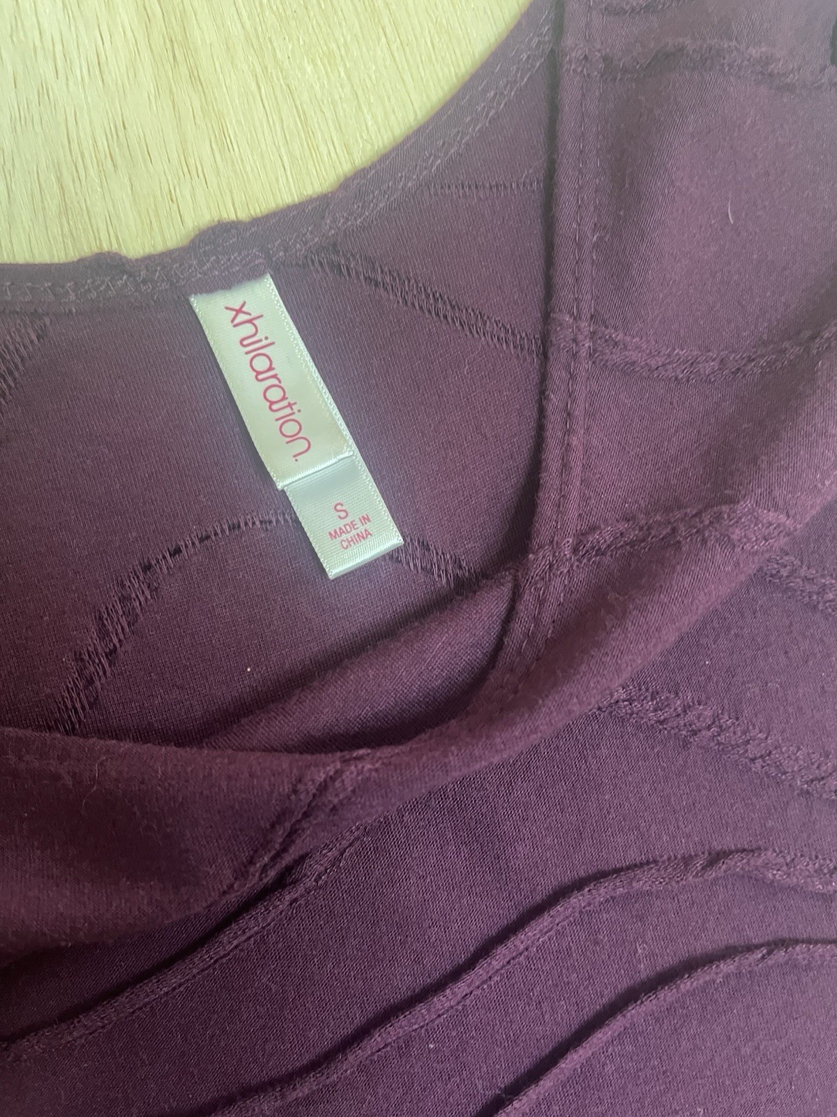 Xhilaration Purple Knit Scoop Neck Ruffle Sheath Size Small, Causal, Concert