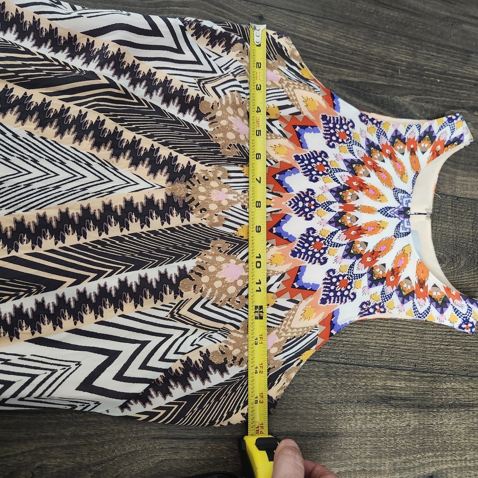 HD In Paris Anthropologie Boho Maxi Dress Geometric Tribal Print Size 2
