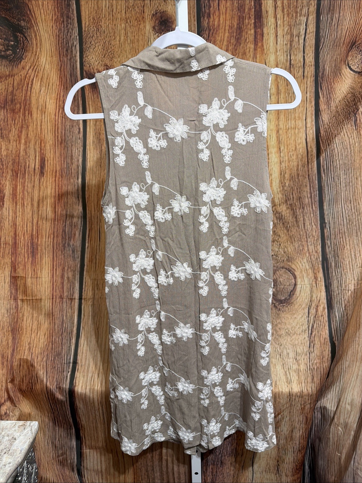 Indigo Soul Button Embroidered Sleeveless Dress Size Small D-31