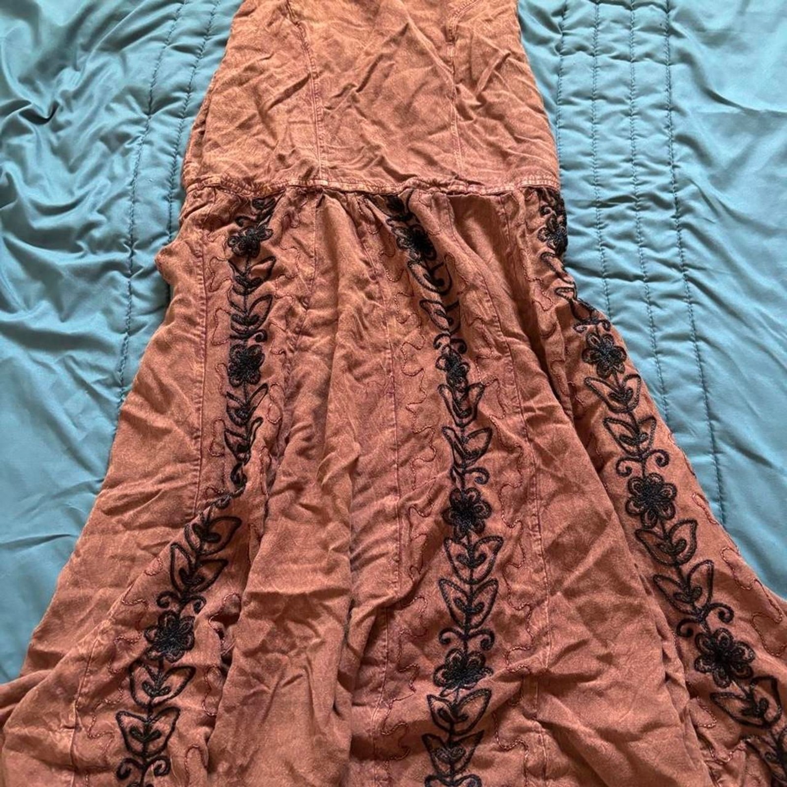 Unbranded Women’s Brown and Orange Dress