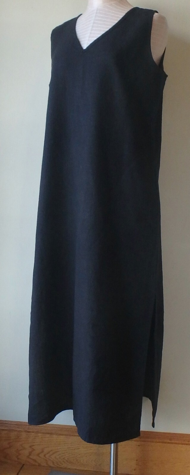 FLAX Designs LINEN Two Way DRESS S & L NWT Maxi Dress BLACK