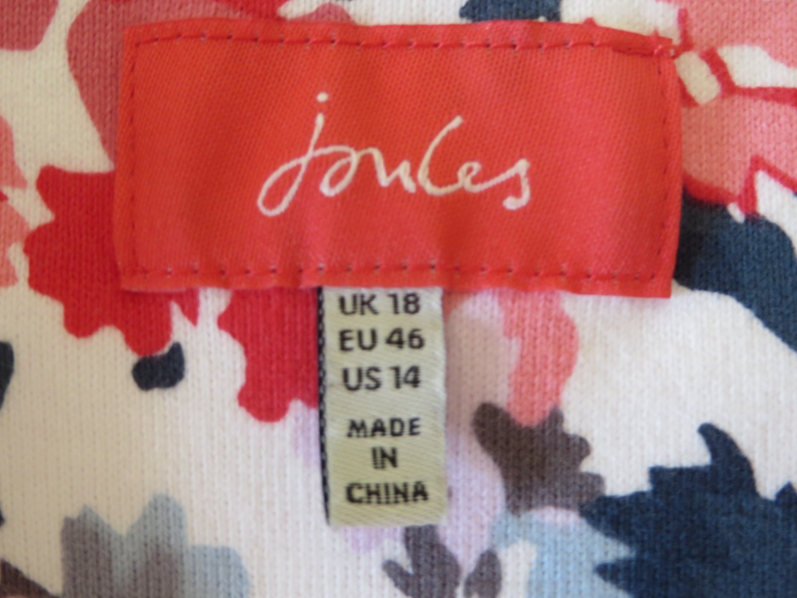 Jules tunic/dress White/red/ blue yellow Size 18