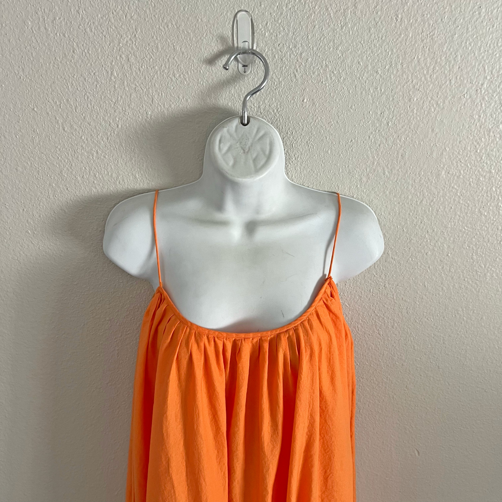 Rhode Resort Orange Cotton Ruffle Trapeze Dress Sundress Summer Revolve Size L