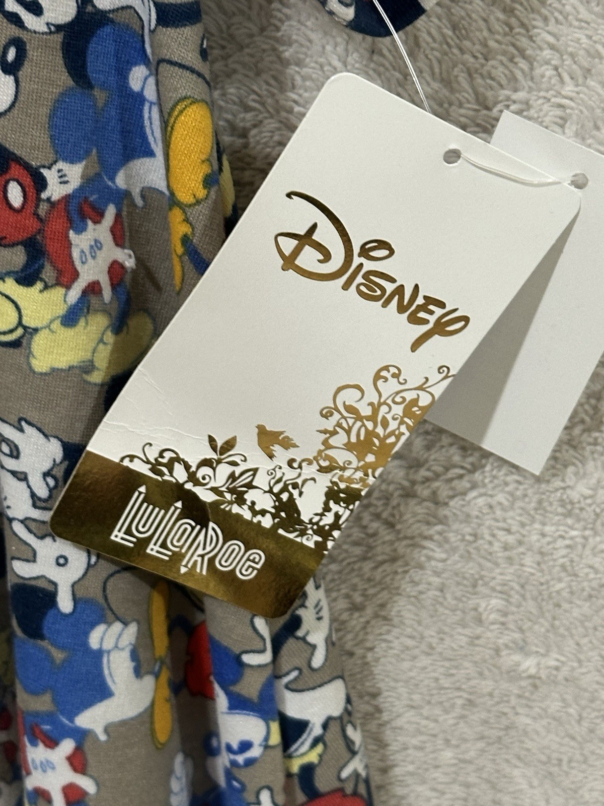 NWT Lularoe Disney Carly Dress Mickey Mouse Gray Small Hi-Low Pocket