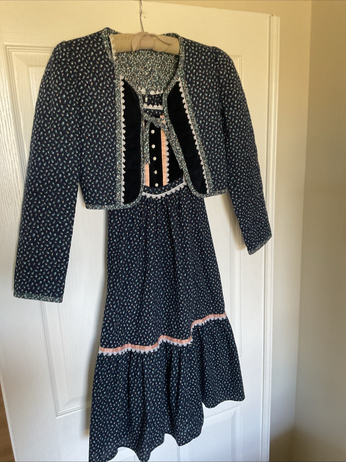 Vintage 1970’s Prairie Dress With Matching Quilted Jacket Pattern From Gunne Sax