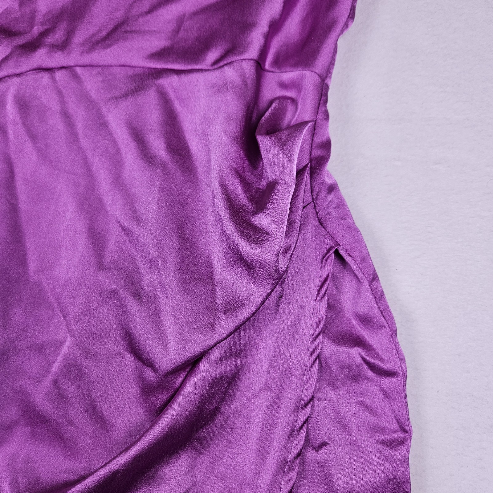 Superdown x Revolve Arezo Slip Mini Dress S Cowl Neck Wrap Satin Ruched Pink