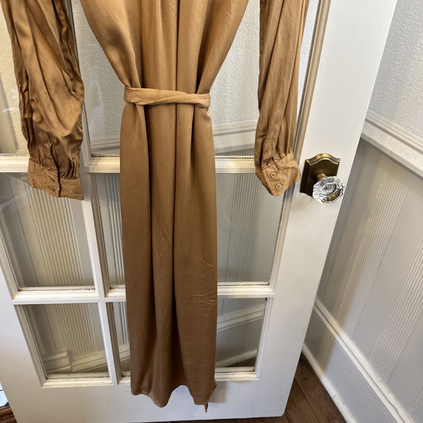 Old Navy Shirt Dress Midi Womens Large Gold