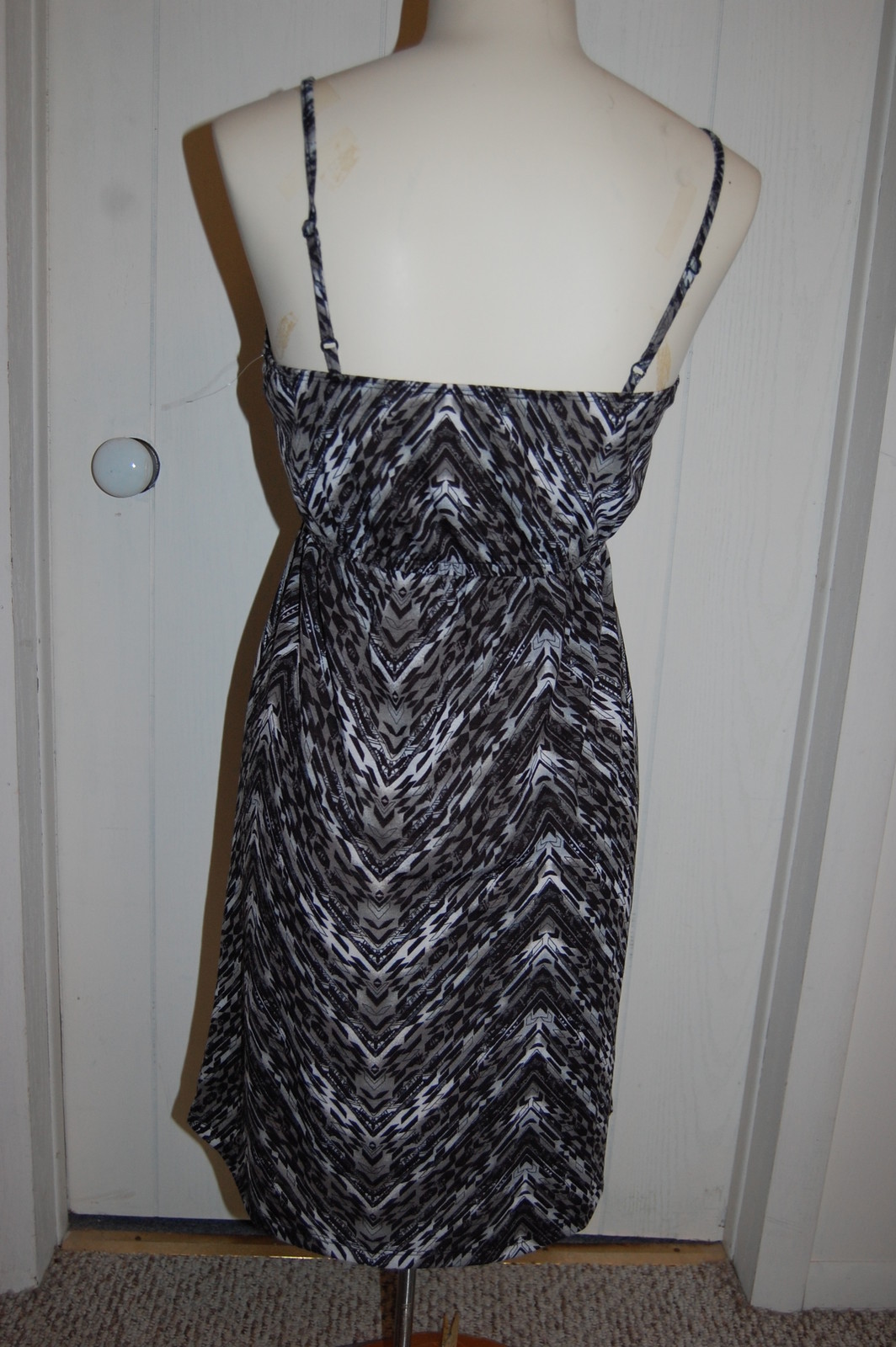 Womens Dress BLACK WHITE GRAY Sleeveless TRIBAL Abstract S 4-6 M 8-10 L 12-14 XL